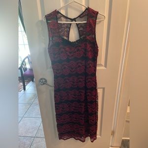 Black and red lace dress